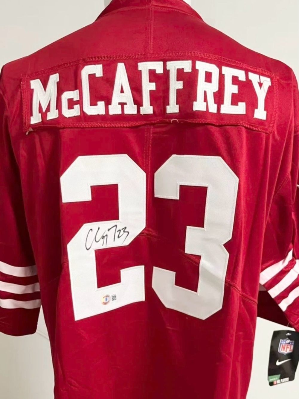 Christian McCaffrey Signed Autograph Custom Jersey COA Size XL NWT